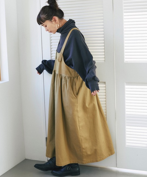 and R（アンドアール）の「切替ジャンパースカート（ジャンパースカート・レディース・ベージュ/ブラック・FREE）」の7枚目の写真