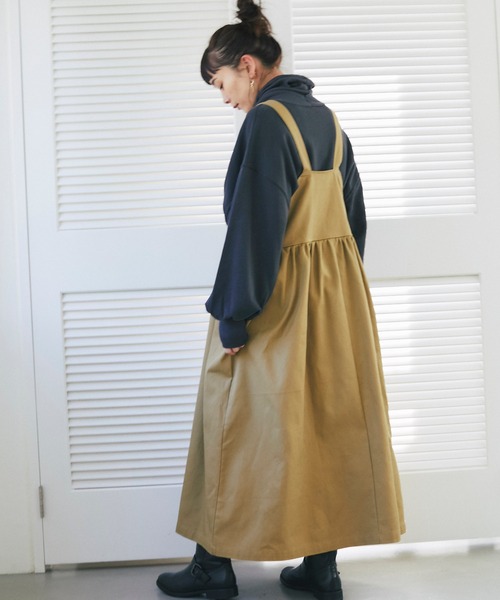 and R（アンドアール）の「切替ジャンパースカート（ジャンパースカート・レディース・ベージュ/ブラック・FREE）」の5枚目の写真