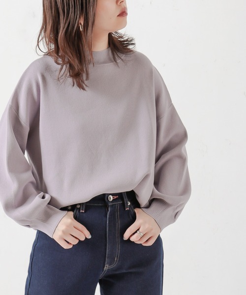 natural couture(ナチュラルクチュール)の「バックスリットハイネックニット(ニット/セーター・レディース・ブラック/オフホワイト/イエロー/ミント/ラベンダー・FREE)」の5枚目の写真