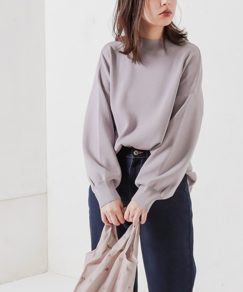natural couture(ナチュラルクチュール)の「バックスリットハイネックニット(ニット/セーター・レディース・ブラック/オフホワイト/イエロー/ミント/ラベンダー・FREE)」の16枚目の写真