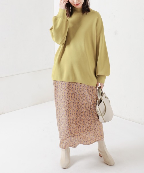 natural couture(ナチュラルクチュール)の「バックスリットハイネックニット(ニット/セーター・レディース・ブラック/オフホワイト/イエロー/ミント/ラベンダー・FREE)」の22枚目の写真