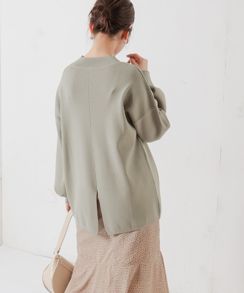 natural couture(ナチュラルクチュール)の「バックスリットハイネックニット(ニット/セーター・レディース・ブラック/オフホワイト/イエロー/ミント/ラベンダー・FREE)」の14枚目の写真