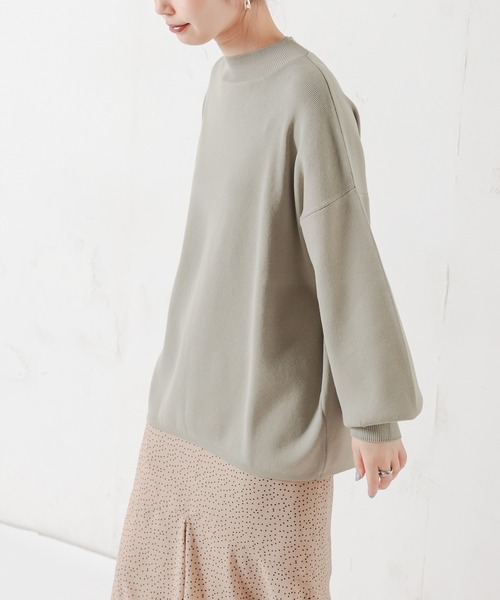 natural couture(ナチュラルクチュール)の「バックスリットハイネックニット(ニット/セーター・レディース・ブラック/オフホワイト/イエロー/ミント/ラベンダー・FREE)」の13枚目の写真