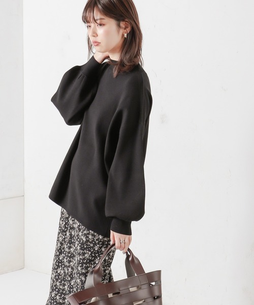 natural couture(ナチュラルクチュール)の「バックスリットハイネックニット(ニット/セーター・レディース・ブラック/オフホワイト/イエロー/ミント/ラベンダー・FREE)」の10枚目の写真