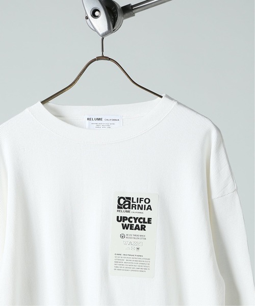 JOURNAL STANDARD relume（ジャーナルスタンダード　レリューム）の「【21SS】CALIFORNIA UPCYCLE ワッフルロングTシャツ（Tシャツ/カットソー・メンズ・ホワイト/ベージュ/ブラックミックス・SMALL/MEDIUM/LARGE）」の2枚目の写真