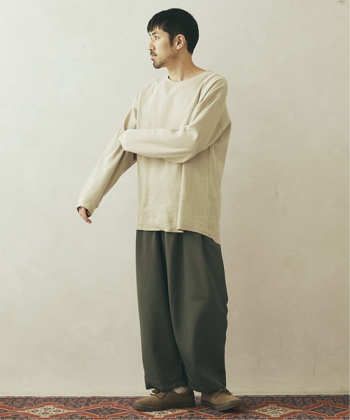 JOURNAL STANDARD relume（ジャーナルスタンダード　レリューム）の「【21SS】CALIFORNIA UPCYCLE ワッフルロングTシャツ（Tシャツ/カットソー・メンズ・ホワイト/ベージュ/ブラックミックス・SMALL/MEDIUM/LARGE）」の4枚目の写真