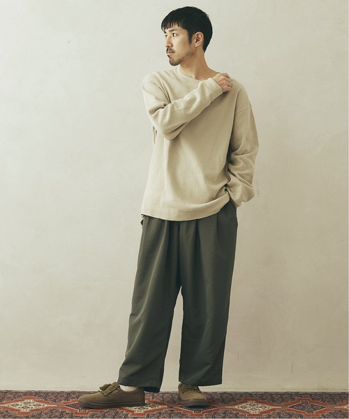 JOURNAL STANDARD relume（ジャーナルスタンダード　レリューム）の「【21SS】CALIFORNIA UPCYCLE ワッフルロングTシャツ（Tシャツ/カットソー・メンズ・ホワイト/ベージュ/ブラックミックス・SMALL/MEDIUM/LARGE）」の5枚目の写真