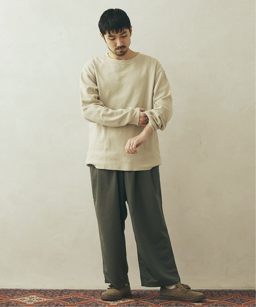 JOURNAL STANDARD relume（ジャーナルスタンダード　レリューム）の「【21SS】CALIFORNIA UPCYCLE ワッフルロングTシャツ（Tシャツ/カットソー・メンズ・ホワイト/ベージュ/ブラックミックス・SMALL/MEDIUM/LARGE）」の6枚目の写真