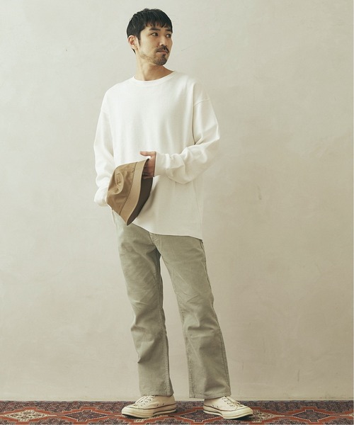 JOURNAL STANDARD relume（ジャーナルスタンダード　レリューム）の「【21SS】CALIFORNIA UPCYCLE ワッフルロングTシャツ（Tシャツ/カットソー・メンズ・ホワイト/ベージュ/ブラックミックス・SMALL/MEDIUM/LARGE）」の13枚目の写真