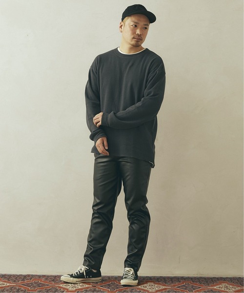 JOURNAL STANDARD relume（ジャーナルスタンダード　レリューム）の「【21SS】CALIFORNIA UPCYCLE ワッフルロングTシャツ（Tシャツ/カットソー・メンズ・ホワイト/ベージュ/ブラックミックス・SMALL/MEDIUM/LARGE）」の22枚目の写真