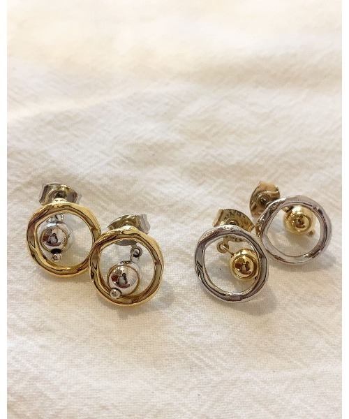 mou（モウ）の「ポストボールサークルピアス（ピアス（両耳用）・レディース・シルバー/ゴールド・FREE）」の4枚目の写真