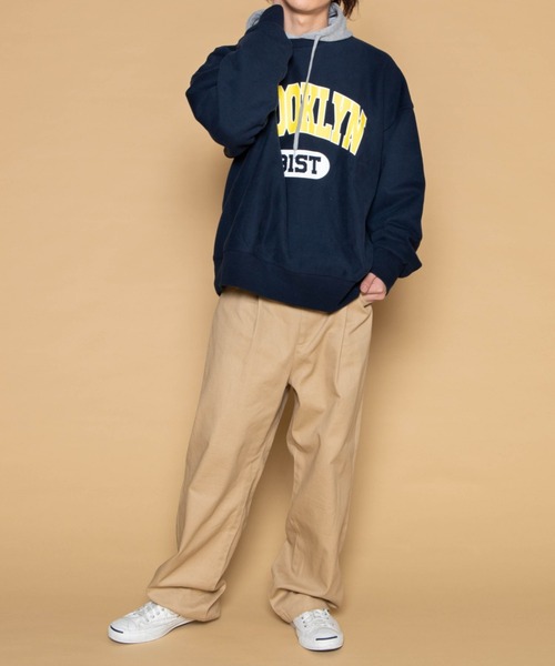 WEGO（ウィゴー）の「WEGO/ビンテージ ヘビーウエイトカレッジビッグシルエットプルオーバー（スウェット・メンズ・ダークグリーン/ネイビー/オートミール/杢グレー・MEDIUM/LARGE）」の14枚目の写真