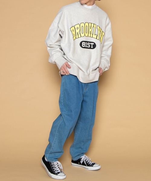 WEGO（ウィゴー）の「WEGO/ビンテージ ヘビーウエイトカレッジビッグシルエットプルオーバー（スウェット・メンズ・ダークグリーン/ネイビー/オートミール/杢グレー・MEDIUM/LARGE）」の7枚目の写真