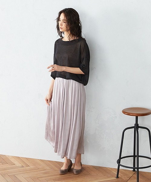 COMME CA ISM(コムサイズム)の「〈ウエストゴム〉ヴィンテージサテン ラップ風パンツ(その他パンツ・レディース・ブラック/ピンク系その他・SMALL/MEDIUM/LARGE/X-LARGE)」の9枚目の写真