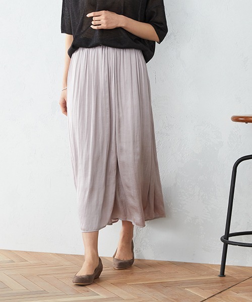 COMME CA ISM(コムサイズム)の「〈ウエストゴム〉ヴィンテージサテン ラップ風パンツ(その他パンツ・レディース・ブラック/ピンク系その他・SMALL/MEDIUM/LARGE/X-LARGE)」の12枚目の写真