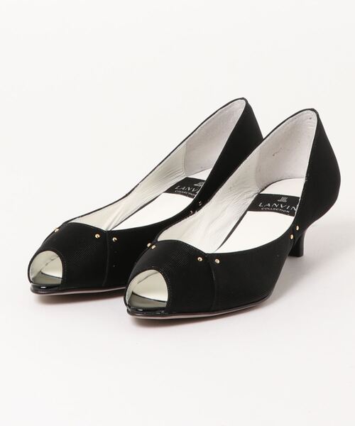 LANVIN collection(ランバン コレクション)の「オープントゥパンプス(パンプス・レディース・ベージュ/ブラック/プラチナム・23.5cm/22.5cm/23.0cm/24.0cm/22.0cm/24.5cm)」の2枚目の写真