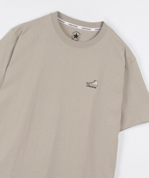 CONVERSE（コンバース）の「【CONVERSE/コンバース】ワンポイントシューズ刺繍 半袖Tシャツ（Tシャツ/カットソー・メンズ・ライトグリーン/ブラック/ホワイト/グレイッシュベージュ/グレイッシュブルー・L/XL/M）」の5枚目の写真
