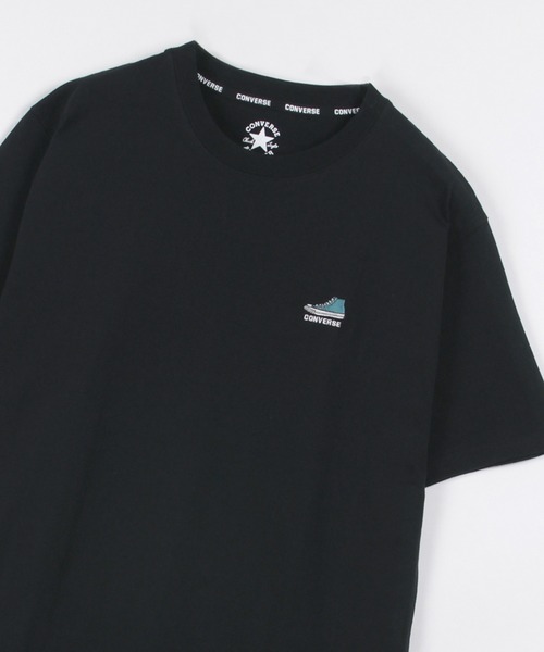 CONVERSE（コンバース）の「【CONVERSE/コンバース】ワンポイントシューズ刺繍 半袖Tシャツ（Tシャツ/カットソー・メンズ・ライトグリーン/ブラック/ホワイト/グレイッシュベージュ/グレイッシュブルー・L/XL/M）」の4枚目の写真