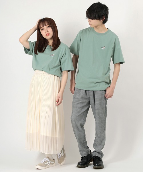 CONVERSE（コンバース）の「【CONVERSE/コンバース】ワンポイントシューズ刺繍 半袖Tシャツ（Tシャツ/カットソー・メンズ・ライトグリーン/ブラック/ホワイト/グレイッシュベージュ/グレイッシュブルー・L/XL/M）」の11枚目の写真