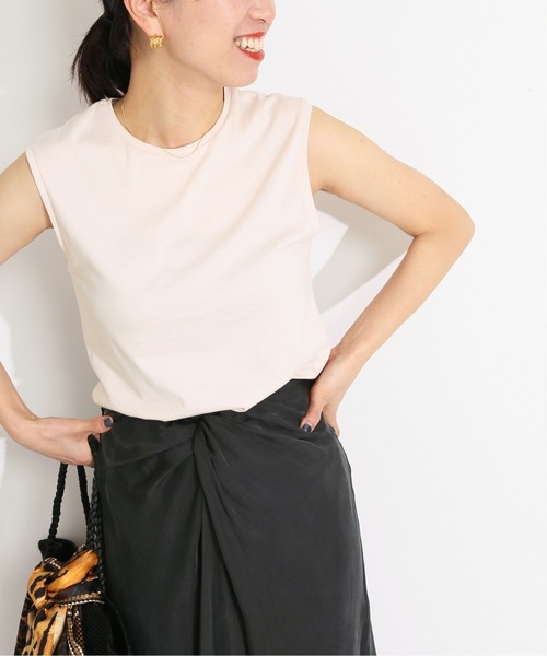 VERMEIL par iena(ヴェルメイユパーイエナ)の「【ATON/エイトン】タンクトップ◆(Tシャツ/カットソー・レディース・ホワイト/ブラック/ピンク/ブルー系その他・FREE)」の4枚目の写真