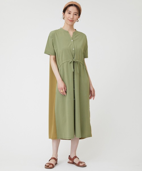 ワンピース ドレス ワンピースpalmer アーノルドパーマー のファッション ドライタッチインレー半袖後ろ布帛切替ワンピ ワンピース Arnold