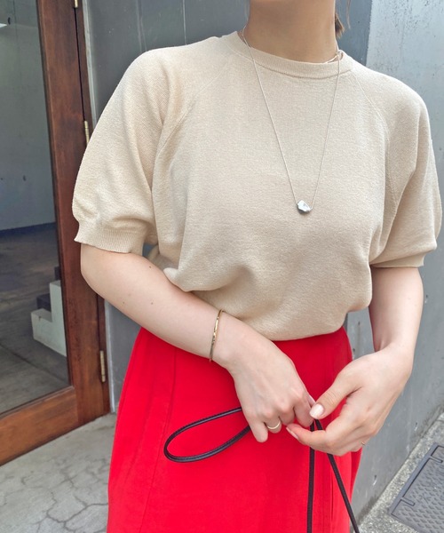 Omekashi（オメカシ）の「総針ラグランニット（ニット/セーター・レディース・ブラック/ブルー/ベージュ/アイボリー・FREE）」の8枚目の写真