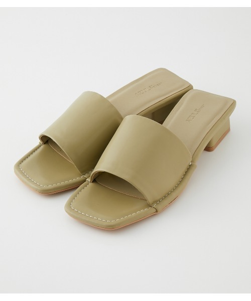 AZUL by moussy（アズールバイマウジー）の「STITCH LOW HEEL SANDALS/ステッチローヒールサンダル（サンダル・レディース・ブラック/カーキ/アイボリー・LARGE/SMALL/MEDIUM）」の3枚目の写真