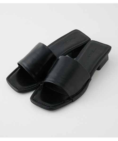 AZUL by moussy（アズールバイマウジー）の「STITCH LOW HEEL SANDALS/ステッチローヒールサンダル（サンダル・レディース・ブラック/カーキ/アイボリー・LARGE/SMALL/MEDIUM）」の4枚目の写真