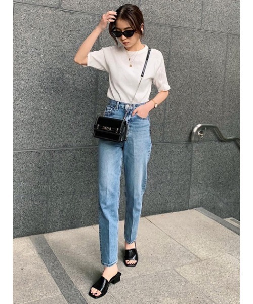 AZUL by moussy（アズールバイマウジー）の「STITCH LOW HEEL SANDALS/ステッチローヒールサンダル（サンダル・レディース・ブラック/カーキ/アイボリー・LARGE/SMALL/MEDIUM）」の14枚目の写真
