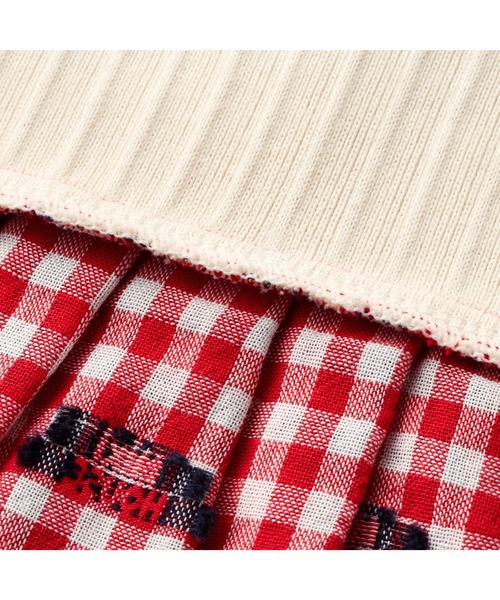 美品　MIKI HOUSE ワンピース ミキハウスチェックベアワンピース 美品 MIKI HOUSE ワンピース ミキハウスチェックベアワンピース