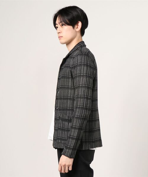 TRANSIT（トランジット）の「TRANSIT/トランジット/KNIT JACKET（テーラードジャケット・メンズ・チャコール・SMALL）」の2枚目の写真