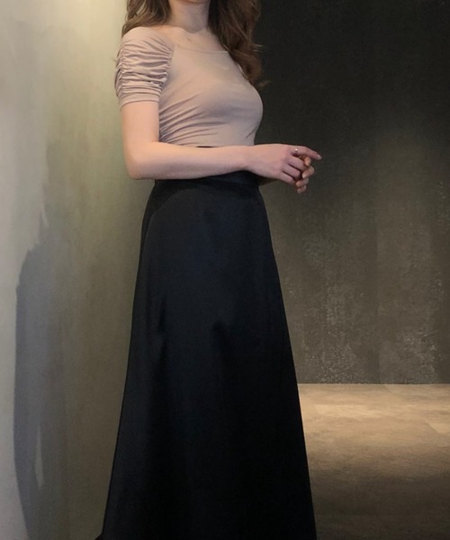 EIMY ISTOIRE（エイミーイストワール）の「ギャザーデザインスイッチトップス（Tシャツ/カットソー・レディース・ブラック/ベージュ/ブルー/テラコッタ・FREE）」の22枚目の写真