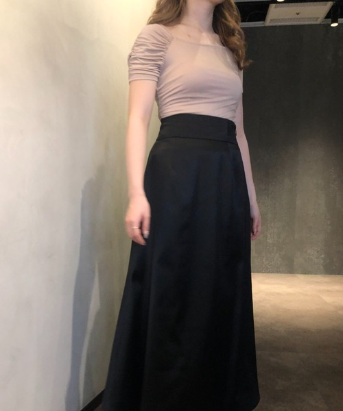 EIMY ISTOIRE（エイミーイストワール）の「ギャザーデザインスイッチトップス（Tシャツ/カットソー・レディース・ブラック/ベージュ/ブルー/テラコッタ・FREE）」の9枚目の写真