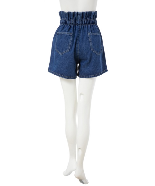 fifth calin（フィフスカラン）の「ウエストリボンデニムショートパンツ（デニムパンツ・レディース・ブルー・SMALL/MEDIUM/LARGE）」の9枚目の写真
