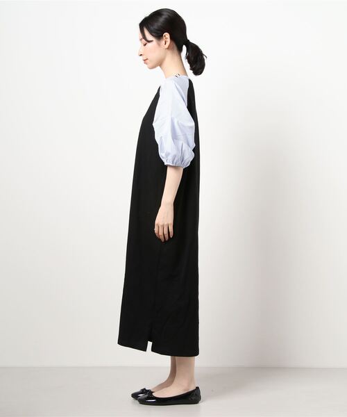 SVEC(シュベック)の「バルーンスリーブ ロング ドッキング オーバーサイズ ワンピース(ワンピース・レディース・ブラック・XL)」の2枚目の写真