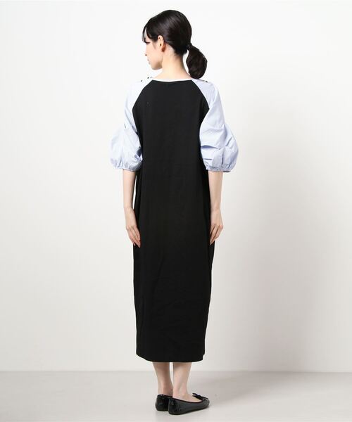 SVEC(シュベック)の「バルーンスリーブ ロング ドッキング オーバーサイズ ワンピース(ワンピース・レディース・ブラック・XL)」の3枚目の写真