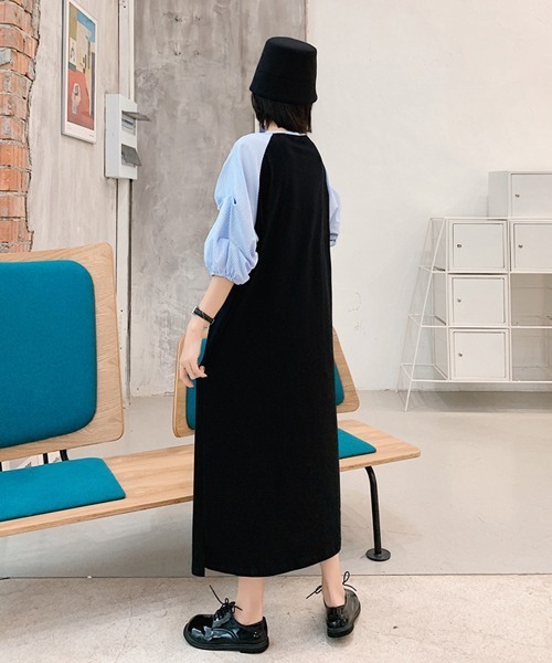 SVEC(シュベック)の「バルーンスリーブ ロング ドッキング オーバーサイズ ワンピース(ワンピース・レディース・ブラック・XL)」の9枚目の写真