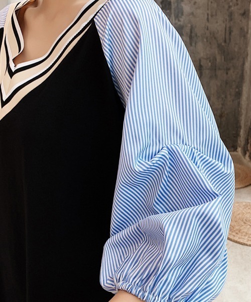 SVEC(シュベック)の「バルーンスリーブ ロング ドッキング オーバーサイズ ワンピース(ワンピース・レディース・ブラック・XL)」の11枚目の写真