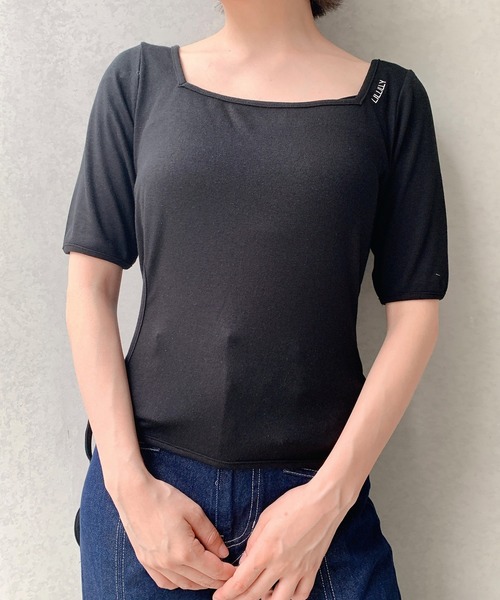 lilLilly（リルリリー）の「サイドハートトップス（Tシャツ/カットソー・レディース・アイボリー/ブラック×ホワイト/ブラック×ブラック/ミント/ピンク・FREE）」の13枚目の写真