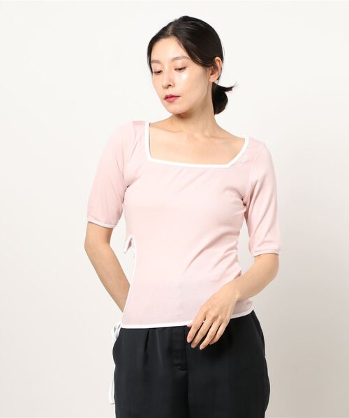 lilLilly（リルリリー）の「サイドハートトップス（Tシャツ/カットソー・レディース・アイボリー/ブラック×ホワイト/ブラック×ブラック/ミント/ピンク・FREE）」の20枚目の写真