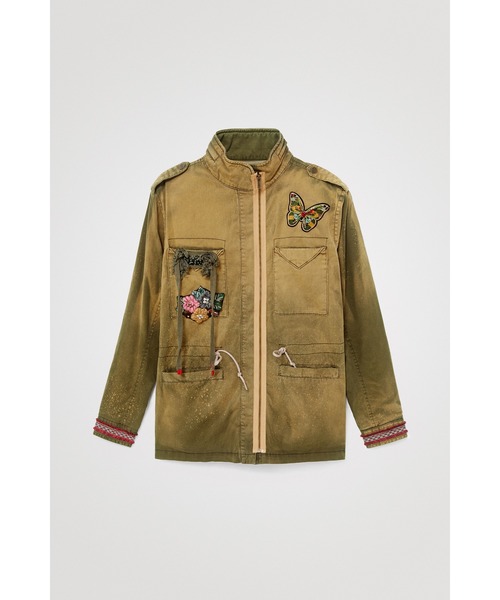 Desigual(デシグアル)の「蝶々刺繍 ミリタリーモッズジャケット(パーカー・レディース・グリーン・2L/S/M/L)」の10枚目の写真