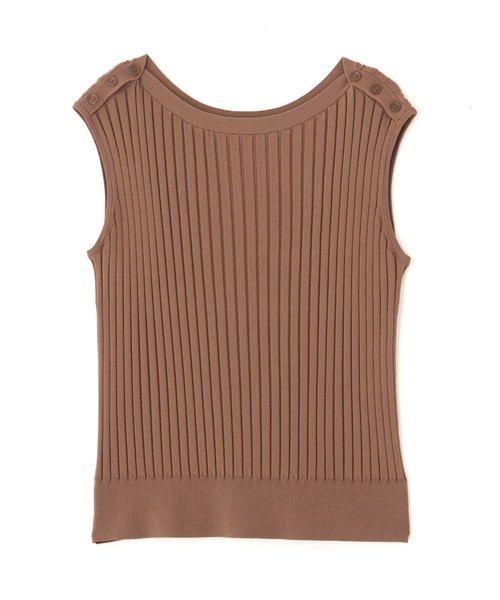 NATURAL BEAUTY BASIC（ナチュラルビューティーベーシック）の「ショルダー釦リブニット（ニット/セーター・レディース・ブラウン/ラベンダー/ネイビー・MEDIUM）」の7枚目の写真