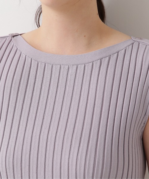NATURAL BEAUTY BASIC（ナチュラルビューティーベーシック）の「ショルダー釦リブニット（ニット/セーター・レディース・ブラウン/ラベンダー/ネイビー・MEDIUM）」の20枚目の写真