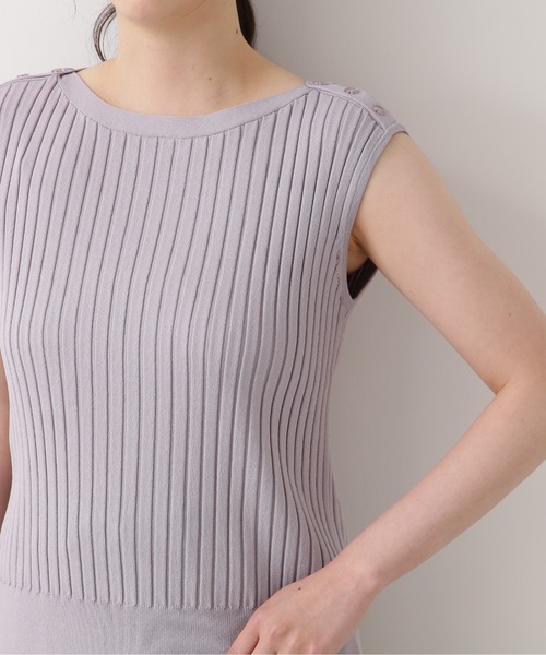 NATURAL BEAUTY BASIC（ナチュラルビューティーベーシック）の「ショルダー釦リブニット（ニット/セーター・レディース・ブラウン/ラベンダー/ネイビー・MEDIUM）」の21枚目の写真