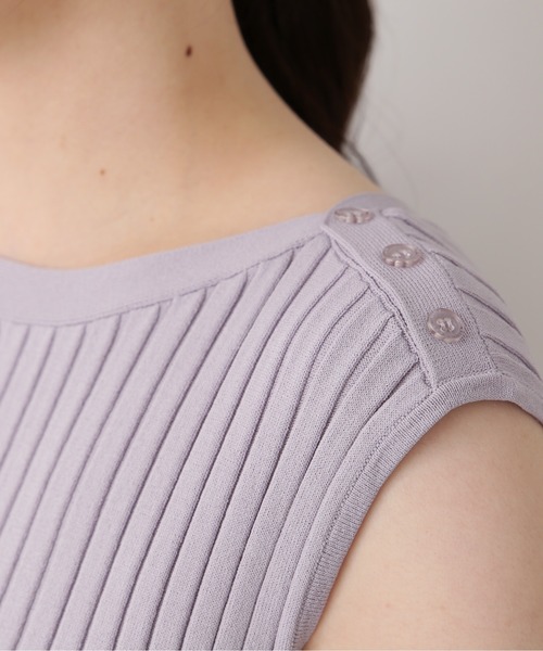 NATURAL BEAUTY BASIC（ナチュラルビューティーベーシック）の「ショルダー釦リブニット（ニット/セーター・レディース・ブラウン/ラベンダー/ネイビー・MEDIUM）」の22枚目の写真