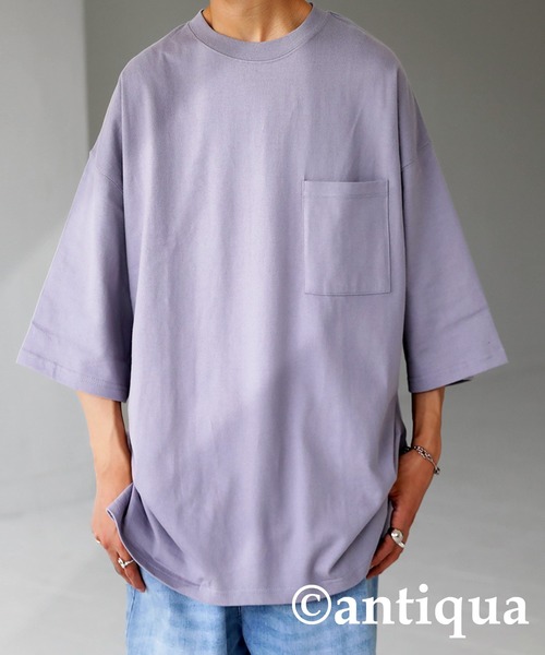 antiqua（アンティカ）の「即サマになる。ポケットビッグT（Tシャツ/カットソー・メンズ・ブラック/オフホワイト/カーキ/オレンジ/ブルー系その他/パープル系その他・FREE）」の6枚目の写真