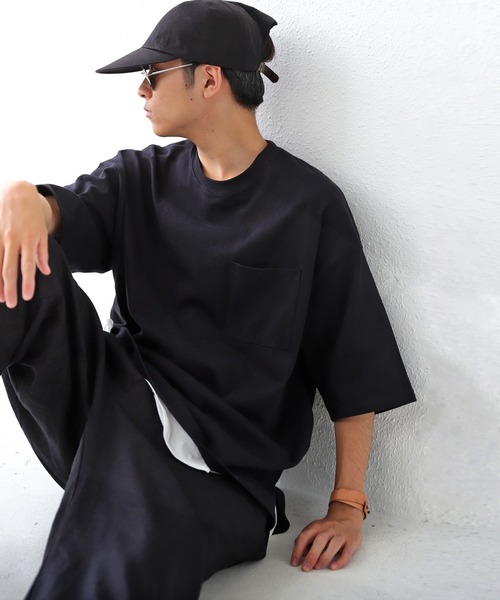 antiqua（アンティカ）の「即サマになる。ポケットビッグT（Tシャツ/カットソー・メンズ・ブラック/オフホワイト/カーキ/オレンジ/ブルー系その他/パープル系その他・FREE）」の9枚目の写真