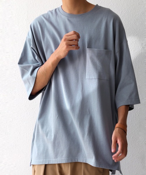 antiqua（アンティカ）の「即サマになる。ポケットビッグT（Tシャツ/カットソー・メンズ・ブラック/オフホワイト/カーキ/オレンジ/ブルー系その他/パープル系その他・FREE）」の15枚目の写真