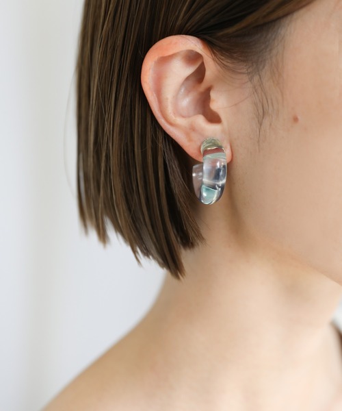 select MOCA(セレクトモカ)の「2021 SS Cカーブクリアイヤリング(イヤリング・レディース・パープル/ブルー/イエロー・FREE)」の11枚目の写真