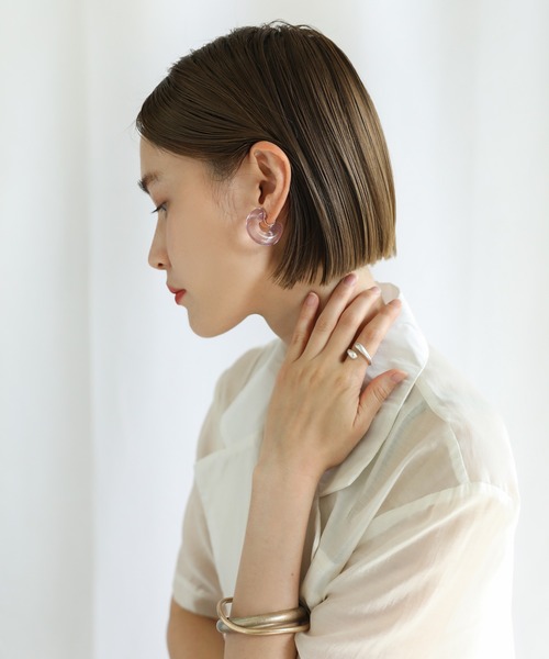 select MOCA(セレクトモカ)の「2021 SS Cカーブクリアイヤリング(イヤリング・レディース・パープル/ブルー/イエロー・FREE)」の13枚目の写真